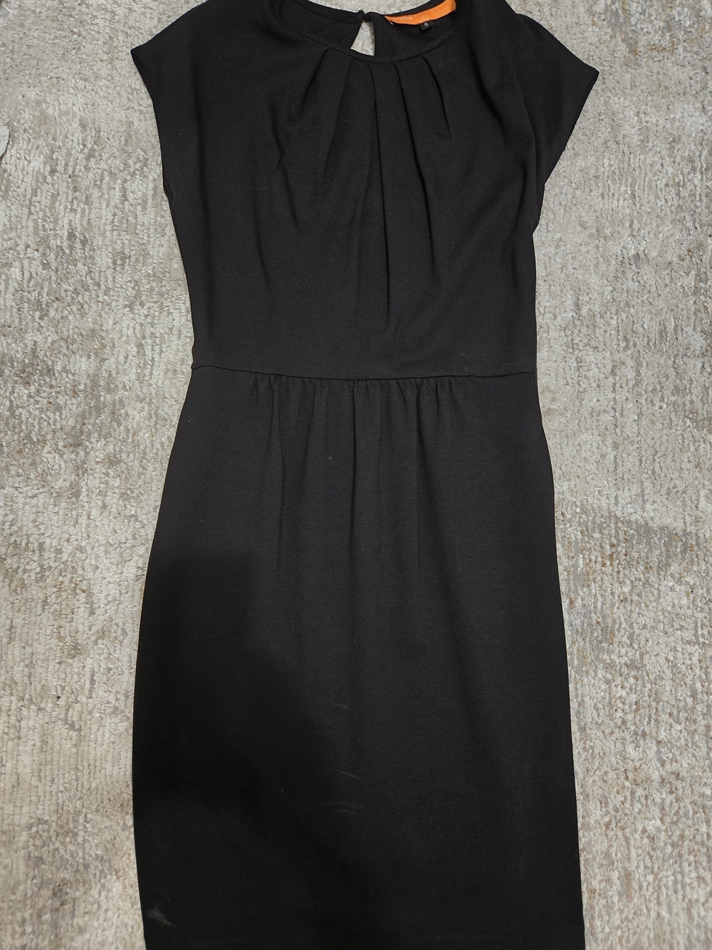 Cynthia Steffe Black Cap-Sleeve Midi Sheath Dress